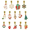 14Pcs Christmas Theme Alloy Enamel Pendants PALLOY-YW00033-1