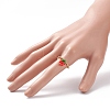 Glass & Brass Braided Fruit Finger Ring for Women RJEW-TA00047-02-3