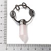 Natural Rose Quartz Faceted Pointed Bullet Big Pendants G-A221-02E-3