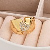 Rack Plating Brass Micro Pave Clear Cubic Zirconia Cuff Rings for Women RJEW-M028-113G-3