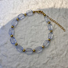 201 Stainless Steel Round & Handmade Lampwork Hexagon Beaded Bracelets WG895AC-04-1