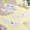 4Pcs 2 Styles Polyester Rhinestone Lace Flower Garter Leg Ring for Women AJEW-HY0003-36-4