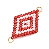 Glass Seed Beads Connector Charms PALLOY-MZ01416-02-2