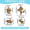 64Pcs 8 Styles Tibetan Style Alloy Pendants FIND-AR0005-03-2
