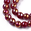 Electroplate Opaque Glass Beads Strands GLAA-T032-P6mm-AB05-2