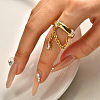 304 Stainless Steel Micro Pave Clear Cubic Zirconia Finger Rings FS-WGB0E10-03-2