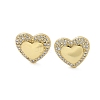 Brass Micro Pave Clear Cubic Zirconia Stud Earrings for Women EJEW-U034-02G-02-4