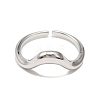 Brass Open Cuff Ring for Woman RJEW-F146-03P-2
