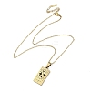 304 Stainless Steel Black Enamel Rectangle with Constellation Pendant Necklaces NJEW-I128-01H-3