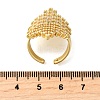 Brass Micro Pave Cubic Zirconia Adjustable Cuff Open Rings RJEW-D313-10G-5
