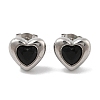 Ion Plating(IP) 304 Stainless Steel Heart Stud Earrings EJEW-C099-13PG-03-2