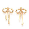 Brass Micro Pave Clear Cubic Zirconia Pendants KK-T078-08G-01-1