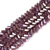 Electroplate Opaque Glass Beads Strands EGLA-Q139-01A-C07-1