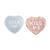 Silicone Heart with Hollow Word KISS ME Pendant Molds DIY-C061-05B-1