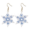 304 Stainless Steel Glass Seed Beads Snowflake Dangle Earrings EJEW-MZ00537-01-3