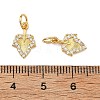 Brass Micro Pave Clear Cubic Zirconia Charms KK-F941-37B-G-3