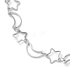Non-Tarnish 304 Stainless Steel Star & Moon Link Chain Anklets for Men Women LS-STAS-B039-15P-2