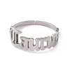 304 Stainless Steel Constellation Open Cuff Ring for Women RJEW-C035-01A-P-2