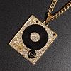 Alloy Crystal Rhinestone Enamel Turntable Pendant Necklaces for Unisex WG71EF5-01-2