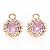 Brass Micro Pave Cubic Zirconia Charms KK-S356-772I-1