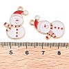 Christmas Theme Barrel Plating Alloy Enamel Pendants PALLOY-S192-01KCG-04-3