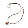 Synthetic Goldstone Round Pendant Necklaces NJEW-JN04478-02-3