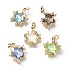 Brass Micro Pave Cubic Zirconia Charms KK-Q043-04G-1