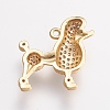 Brass Micro Pave Cubic Zirconia Puppy Pendants ZIRC-G123-52G-2