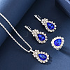 Teardrop Alloy Rhinestone Earring & Pendant Necklaces & Finger Rings Sets FS-WG77DAC-02-2
