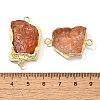 Raw Rough Natural Dyed Quartz Crystal Links Connector Charms G-K189-04LG-08-3