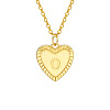 Golden Tone Brass Cable Chain Letter Heart Pendant Necklaces for Women PW-WG67FD6-15-1