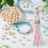 250Pcs 5 Styles Printed Natural Schima Wood Beads WOOD-KS0001-22-7