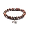 Natural Mixed Stone Round Beads Stretch Bracelet for Girl Women BJEW-JB06930-2