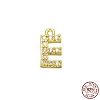 Real 18K Gold Plated 925 Sterling Silver Micro Pave Clear Cubic Zirconia Charms STER-P054-10G-E-1