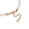 Brass Pave Clear Cubic Zirconia Star Link Chain Bracelets LS-BJEW-M321-01C-3