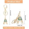  3Pcs 3 Colors Zinc Alloy Rhinestone Keychain KEYC-NB0001-38-2