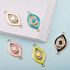 5Pcs 5 Colors Brass Micro Pave Clear Cubic Zirconia Links KK-SZ0001-75-4