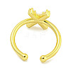 Rack Plating Brass Open Cuff Rings for Women RJEW-F162-01G-X-3