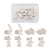 32Pcs 4 Styles 304 Stainless Steel Bunny Pendants STAS-TA0002-13P-1