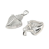 Brass Micro Pave Clear Cubic Zirconia Pendants KK-B139-06P-2