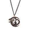 Alloy Enamel Black & White Pendant Necklaces NJEW-JN05121-02-2