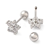 Star Bow Brass Micro Pave Clear Cubic Zirconia Ear Plug Gauges EJEW-L289-03P-01-2