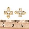 Brass Micro Pave Cubic Zirconia Connector Charms KK-U056-38G-3