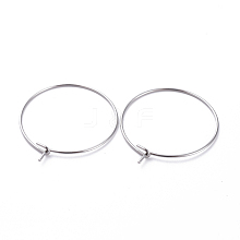 316 Surgical Stainless Steel Hoop Earring Findings STAS-J025-01C-P