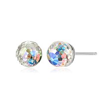 925 Sterling Silver Rhinestone Ball Stud Earrings EJEW-BB70539