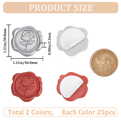 50Pcs 2 Styles Adhesive Wax Seal Stickers DIY-CP0009-10B-1