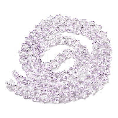 Baking Paint Transparent Glass Beads Strands DGLA-A07-T8mm-KD02-1