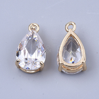 Transparent Glass Charms X-GLAA-T007-11G-1