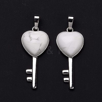 Natural Howlite Pendants G-I321-06P-20-1