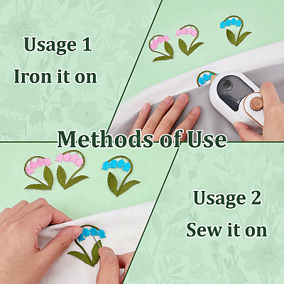 16Pcs 16 Colors Polyester & Cotton Clothing Patches DIY-FG0010-39-1